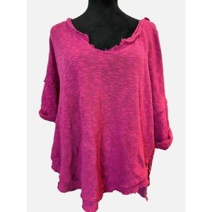 Anthropologie hot pink oversized shirt size M